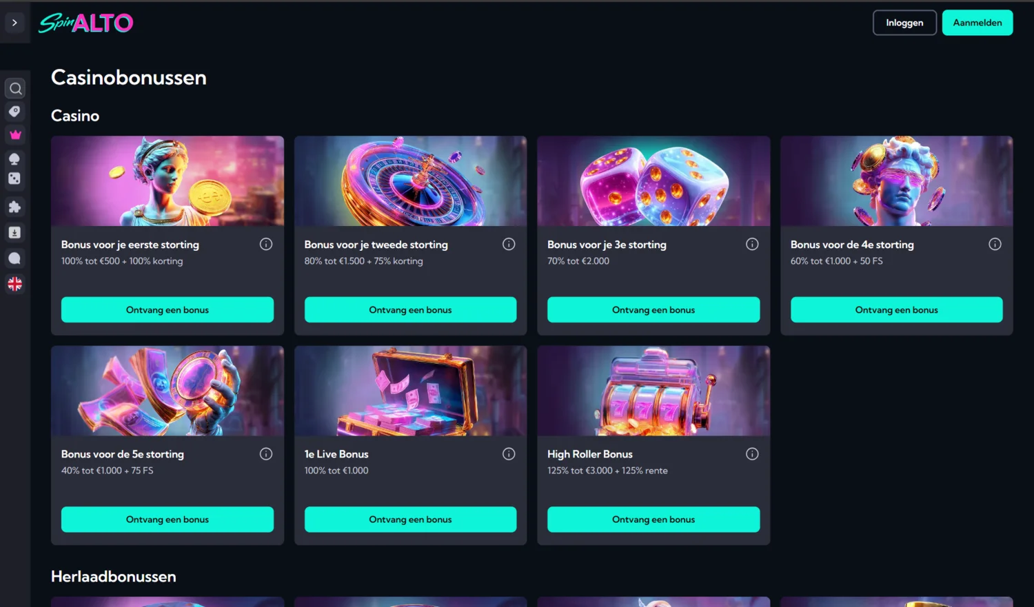 Spinalto Casino Promoties